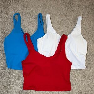 Stylish Women's Tank Top Set - Red, Blue, and White